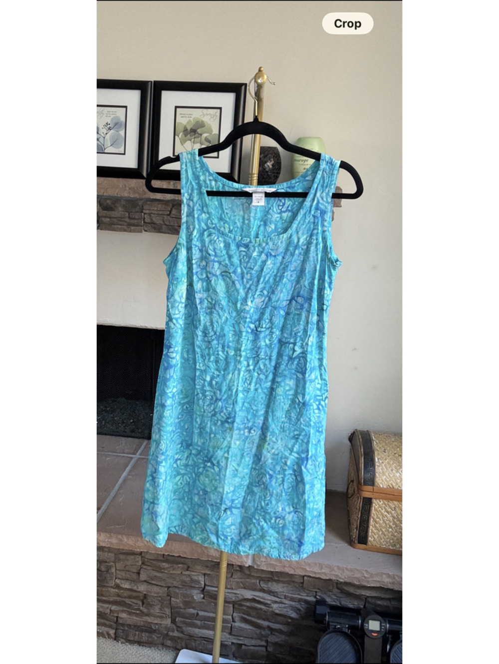 Nomadic Trader Teal Indonesian floral summer dress Size Small